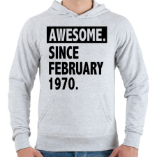 PRINTFASHION Csodálatos 1970 február óta - Férfi kapucnis pulóver - Sport szürke férfi pulóver, kardigán