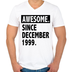 PRINTFASHION Csodálatos 1999 december óta - Férfi V-nyakú póló - Fehér