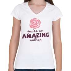 PRINTFASHION Csodálatos Anya - Női V-nyakú póló - Fehér