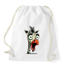 PRINTFASHION Csodálkozó zebra - Sportzsák, Tornazsák - Fehér tornazsák