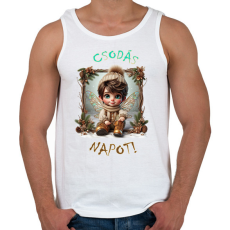 PRINTFASHION Csodás napot! - Férfi atléta - Fehér