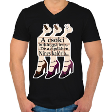 PRINTFASHION csoki és cipők - Férfi V-nyakú póló - Fekete