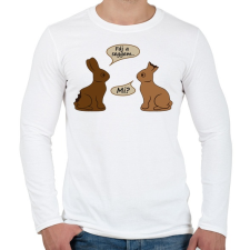 PRINTFASHION Csokinyulak - fáj a seggem - Férfi hosszú ujjú póló - Fehér férfi póló