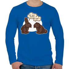 PRINTFASHION Csokinyuszik - Férfi hosszú ujjú póló - Királykék férfi póló