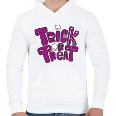 PRINTFASHION Csokit vagy csalunk! - Férfi kapucnis pulóver - Fehér