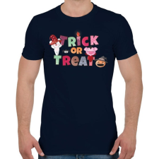 PRINTFASHION Csokit vagy csalunk - Férfi póló - Sötétkék férfi póló