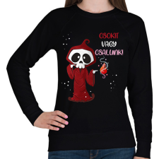 PRINTFASHION Csokit vagy csalunk halloween csontváz - Női pulóver - Fekete női pulóver, kardigán
