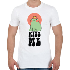 PRINTFASHION Csókolj meg - Béka - Férfi póló - Fehér