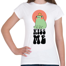 PRINTFASHION Csókolj meg - Béka - Női póló - Fehér női póló