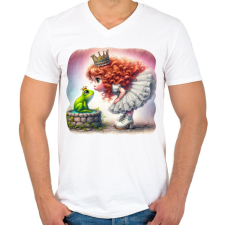 PRINTFASHION Csókolj meg! - Férfi V-nyakú póló - Fehér férfi póló
