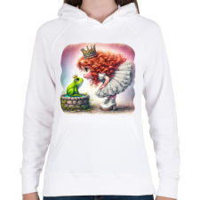 PRINTFASHION Csókolj meg! - Női kapucnis pulóver - Fehér női pulóver, kardigán