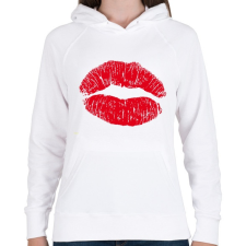 PRINTFASHION Csókollak - Női kapucnis pulóver - Fehér női pulóver, kardigán