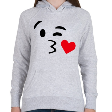PRINTFASHION Csókos smile - Női kapucnis pulóver - Sport szürke