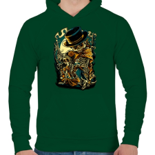 PRINTFASHION Csont bandita - Férfi kapucnis pulóver - Sötétzöld férfi pulóver, kardigán