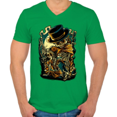 PRINTFASHION Csont bandita - Férfi V-nyakú póló - Zöld