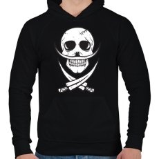 PRINTFASHION Csontbajusz - Férfi kapucnis pulóver - Fekete