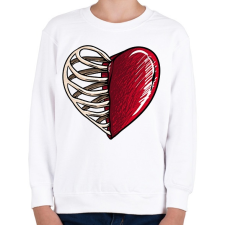 PRINTFASHION csontszív - Gyerek pulóver - Fehér gyerek pulóver, kardigán