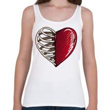 PRINTFASHION csontszív - Női atléta - Fehér női trikó