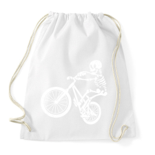 PRINTFASHION Csontváz bringás - Sportzsák, Tornazsák - Fehér tornazsák