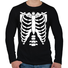PRINTFASHION Csontváz - Férfi hosszú ujjú póló - Fekete férfi póló