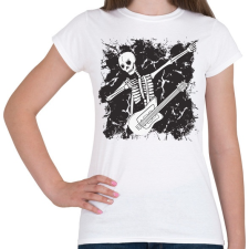 PRINTFASHION Csontváz gitárral - Női póló - Fehér női póló