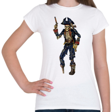 PRINTFASHION Csontváz Kalóz - Női póló - Fehér női póló