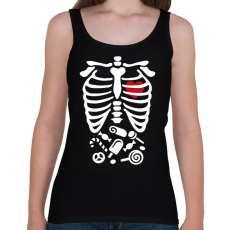 PRINTFASHION Csontváz - Női atléta - Fekete