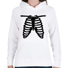 PRINTFASHION Csontváz - Női kapucnis pulóver - Fehér