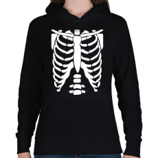 PRINTFASHION Csontváz - Női kapucnis pulóver - Fekete