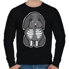 PRINTFASHION csontváz nyuszi - Férfi pulóver - Fekete