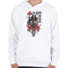 PRINTFASHION Csontvázak - Amíg a halál el nem választ - Gyerek kapucnis pulóver - Fehér