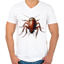 PRINTFASHION Csótány - Férfi V-nyakú póló - Fehér férfi póló