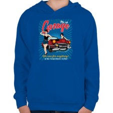 PRINTFASHION Csúcsgarázs - Gyerek kapucnis pulóver - Királykék gyerek pulóver, kardigán