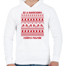 PRINTFASHION csúnya pulcsi - Férfi kapucnis pulóver - Fehér férfi pulóver, kardigán