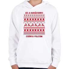 PRINTFASHION csúnya pulcsi - Gyerek kapucnis pulóver - Fehér