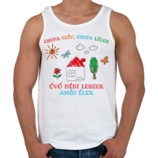 PRINTFASHION Csupa szív, csupa lélek - Óvó néni - Férfi atléta - Fehér