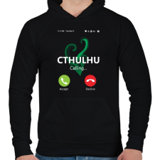 PRINTFASHION Cthulhu hívása - Férfi kapucnis pulóver - Fekete férfi pulóver, kardigán