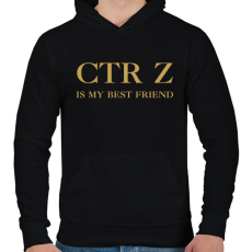 PRINTFASHION CTR+Z is my best friend - Férfi kapucnis pulóver - Fekete