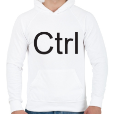 PRINTFASHION CTRL - Férfi kapucnis pulóver - Fehér