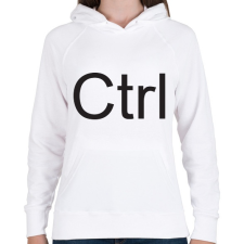 PRINTFASHION CTRL - Női kapucnis pulóver - Fehér női pulóver, kardigán