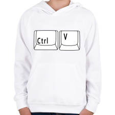 PRINTFASHION CTRL V - Gyerek kapucnis pulóver - Fehér gyerek pulóver, kardigán