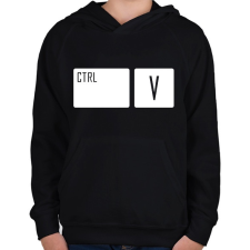 PRINTFASHION Ctrl + V - Gyerek kapucnis pulóver - Fekete gyerek pulóver, kardigán