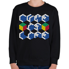PRINTFASHION Cube id life - Gyerek pulóver - Fekete gyerek pulóver, kardigán