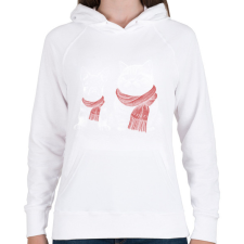 PRINTFASHION Cuki állatok - Női kapucnis pulóver - Fehér női pulóver, kardigán