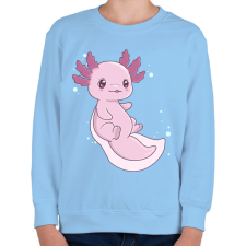 PRINTFASHION Cuki axolotl - Gyerek pulóver - Világoskék gyerek pulóver, kardigán