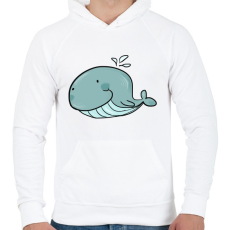 PRINTFASHION Cuki bálna - Férfi kapucnis pulóver - Fehér