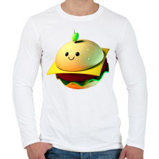 PRINTFASHION Cuki burger - Férfi hosszú ujjú póló - Fehér