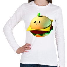 PRINTFASHION Cuki burger - Női hosszú ujjú póló - Fehér