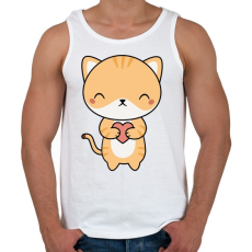 PRINTFASHION Cuki cica - Férfi atléta - Fehér