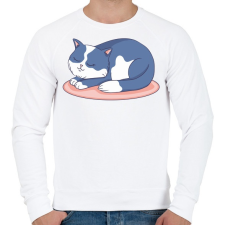 PRINTFASHION Cuki cica - Férfi pulóver - Fehér férfi pulóver, kardigán